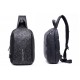 ARCTIC HUNTER Τσάντα Crossbody XB-00081-BK, USB, αδιάβροχη, μαύρη-grid