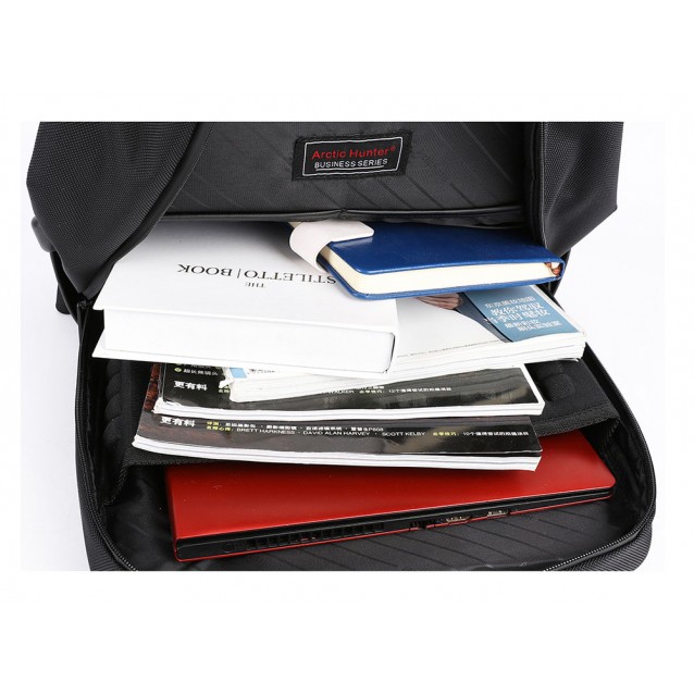 ARCTIC HUNTER τσάντα πλάτης B00120C-BK, laptop, USB, αδιάβροχη, μαύρη