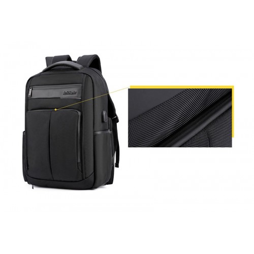 ARCTIC HUNTER τσάντα πλάτης B00121C-BK, laptop, USB, αδιάβροχη, μαύρη