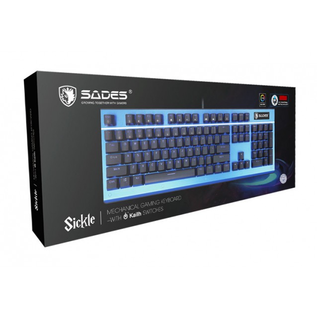 SADES Ενσύρματο πληκτρολόγιο K13 Sickle, μηχανικό, RGB Side, Red switch