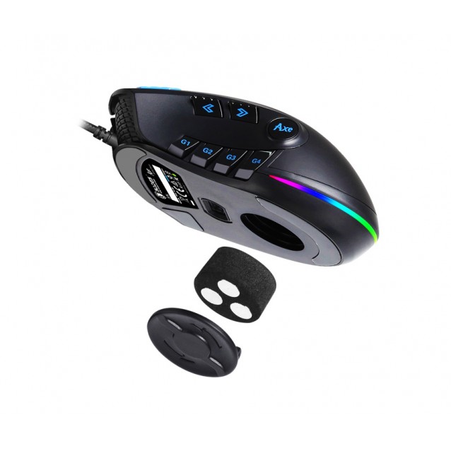 SADES Ενσύρματο Gaming ποντίκι Axe, οπτικό, 12 πλήκτρα, 10000 DPI, μαύρο