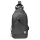 ARCTIC HUNTER Τσάντα Crossbody XB00089-GY, USB, αδιάβροχη, γκρι