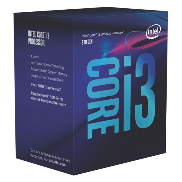 INTEL CPU Core i3-8100, Quad Core, 3.6GHz, 6MB Cache, LGA1151