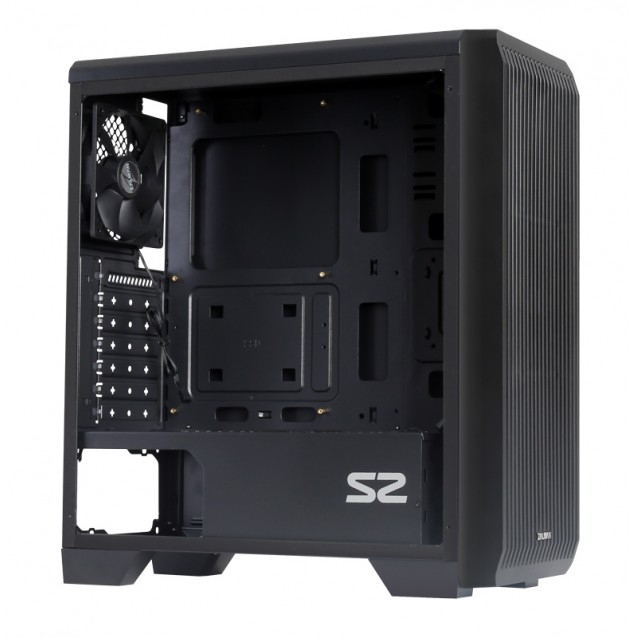 ZALMAN PC case S2 TG, mid tower, 412x189x451mm, 3x fan, διάφανο πλαϊνό