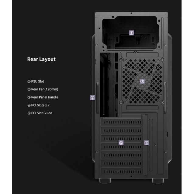 ZALMAN PC case ATX mid tower T8, 394.5x200x423mm, 1x fan